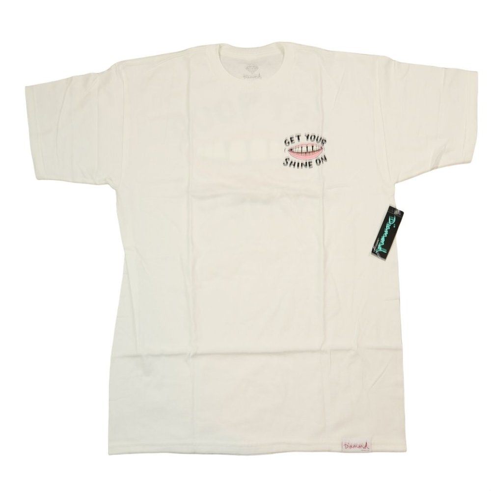 Diamond supply t-shirt medium size/ white color/ short sleeve with graphics